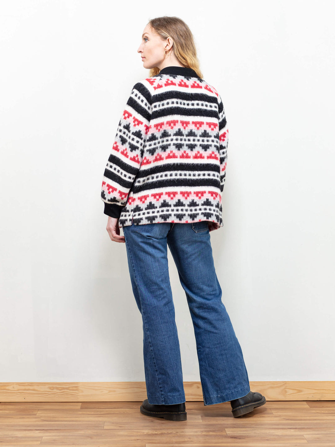 Vintage 80's Women Patterned Wool Jacket - NorthernGrip