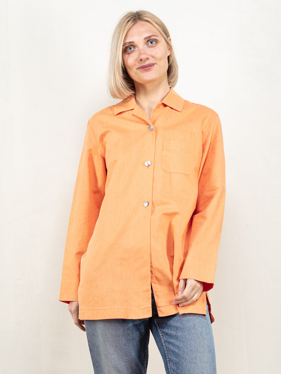 Vintage 90's Women Linen Blend Shirt - NorthernGrip