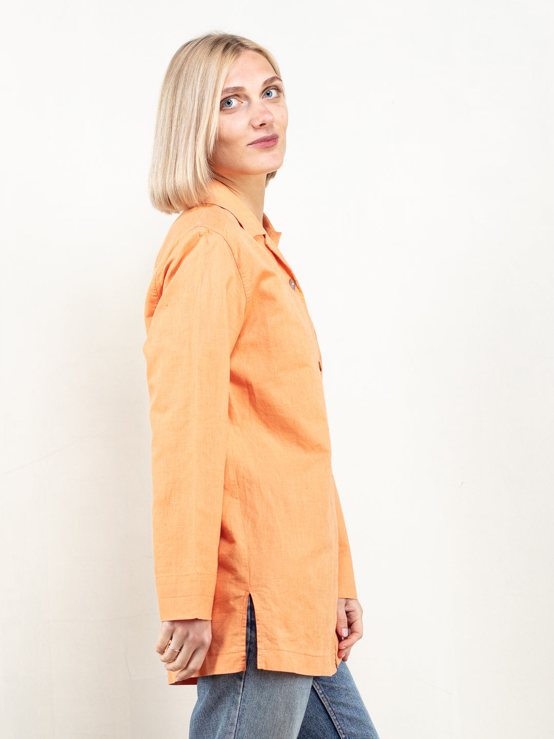 Vintage 90's Women Linen Blend Shirt - NorthernGrip