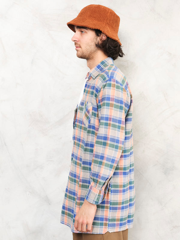 Vintage 90's Plaid Men Smock Shirt - NorthernGrip