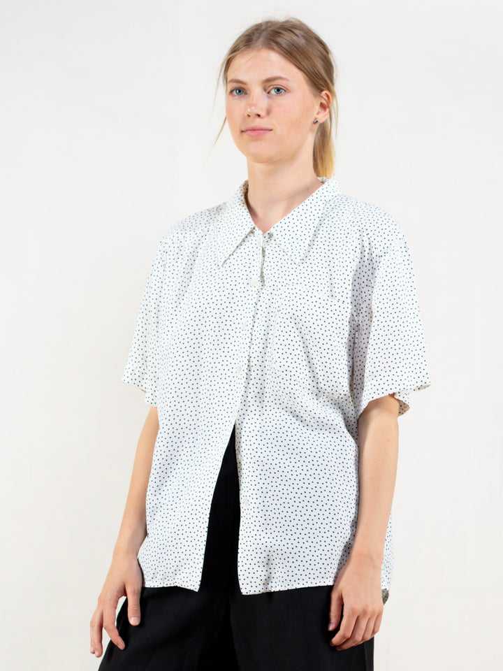 Vintage 70's Women Monochrome Blouse - NorthernGrip