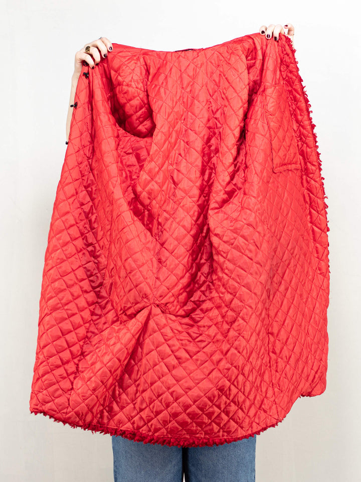 Vintage 70's Women Red Sherpa Hooded Coat - NorthernGrip