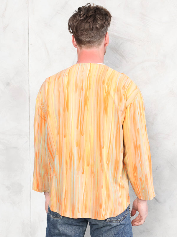 Vintage 90's Men Orange Boho Shirt - NorthernGrip
