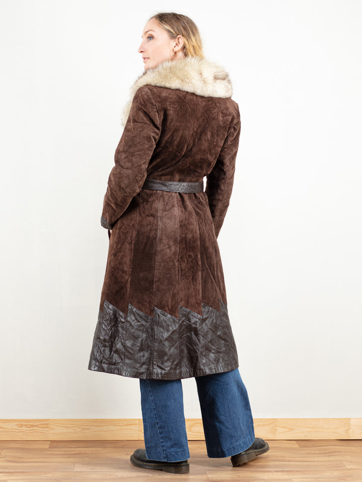 Vintage 70's Women Fur Suede Coat - NorthernGrip