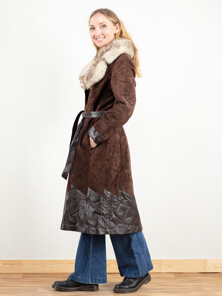 Vintage 70's Women Fur Suede Coat - NorthernGrip