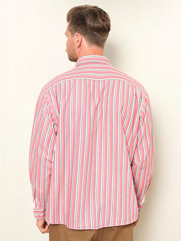 Vintage 90's Striped Pink Shirt - NorthernGrip