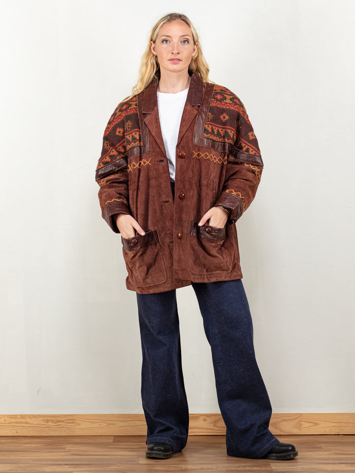 Vintage 80's Women Suede and Knit Coat - NorthernGrip
