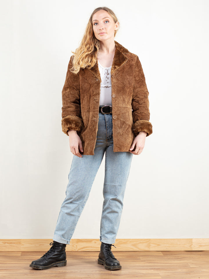 Vintage 70's Women Brown Sherpa Jacket - NorthernGrip