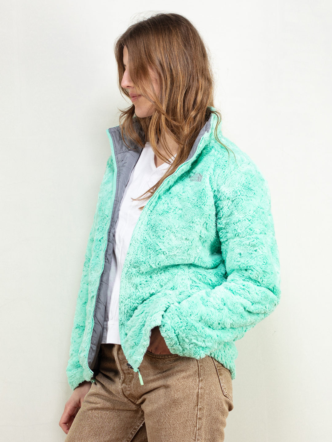 Vintage 00's Women North Face Full Zip Fleece in Green - NorthernGrip