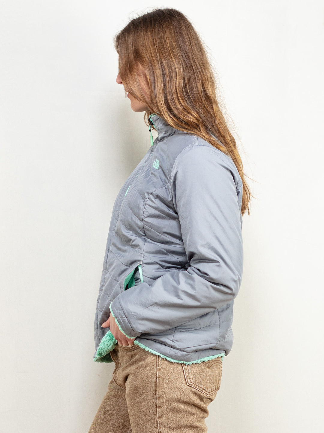 Vintage 00's Women North Face Full Zip Fleece in Green - NorthernGrip