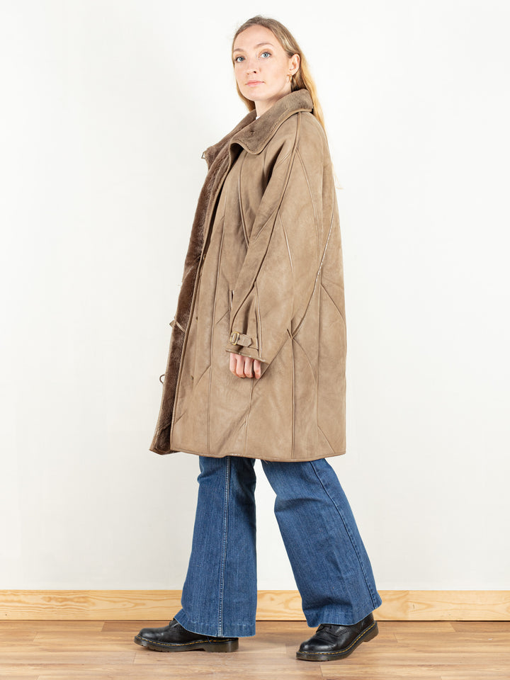 Vintage 70's Women Sheepskin Winter Coat - NorthernGrip