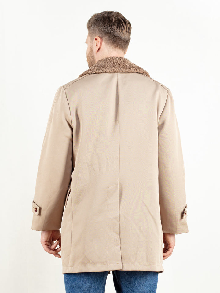Vintage 80's Casual Mens Beige Coat - NorthernGrip