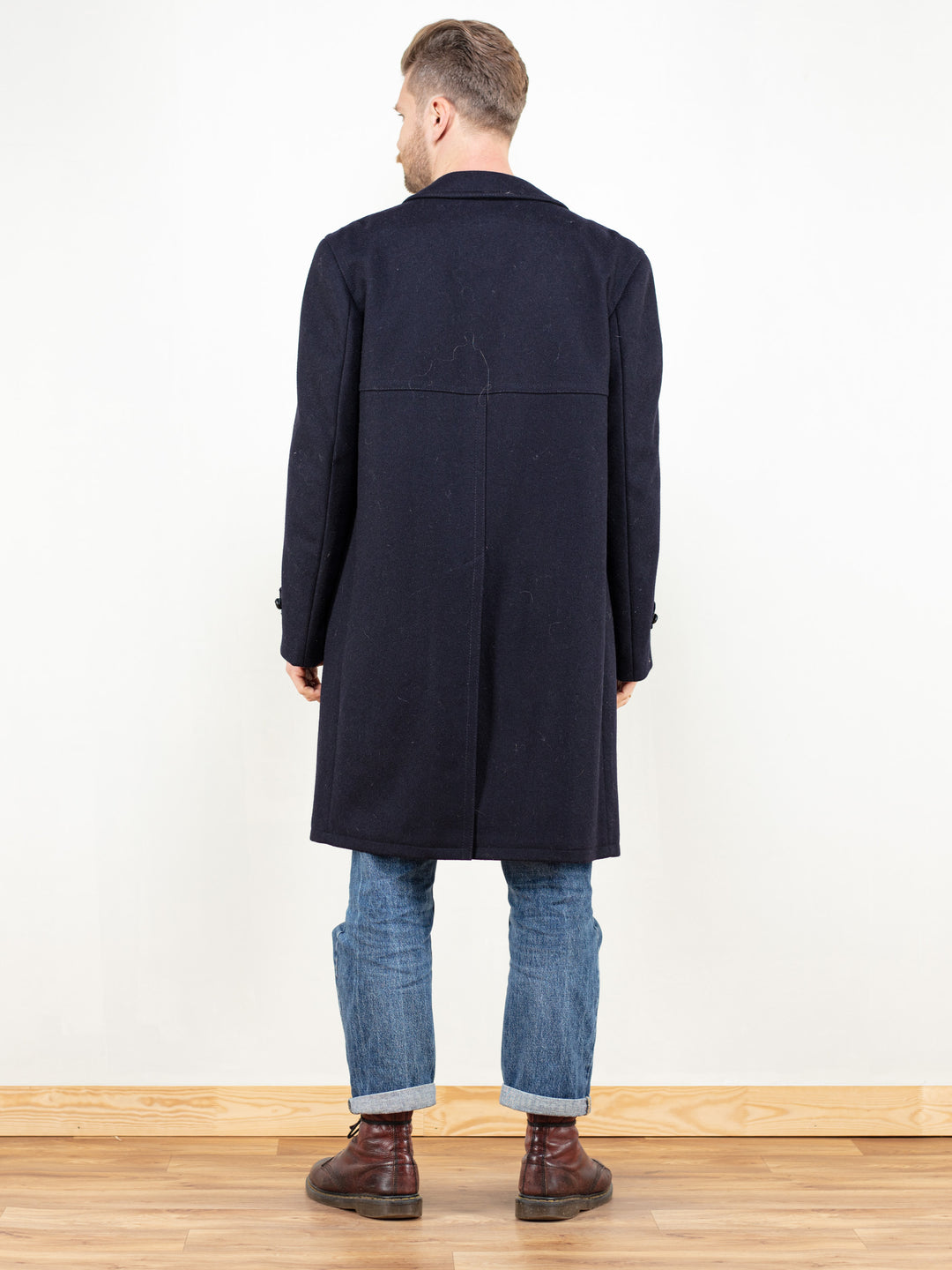 Vintage 80's Classic Wool Coat Blue - NorthernGrip
