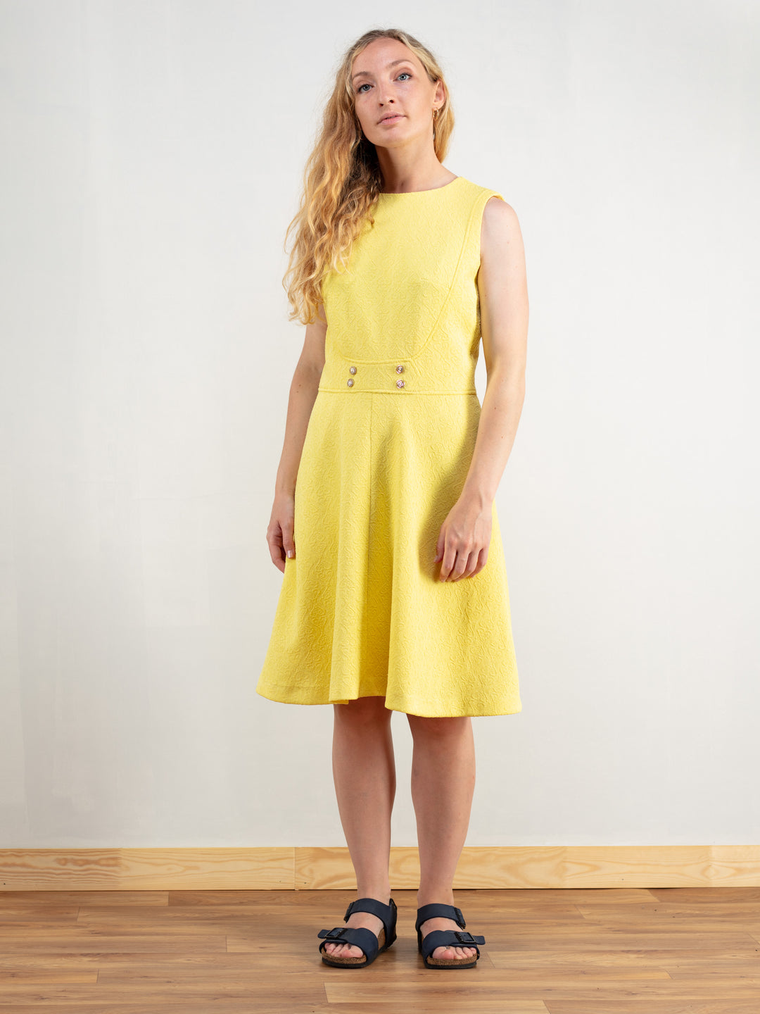 Vintage 70's Women Yellow Mod Dress - NorthernGrip