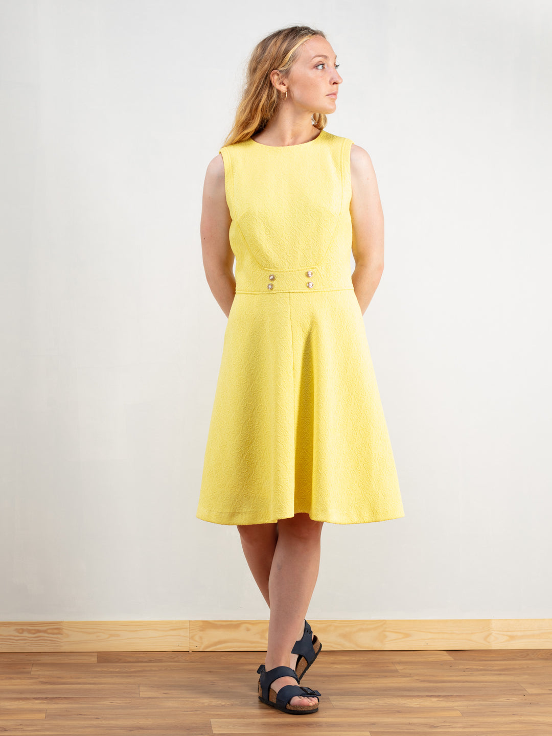Vintage 70's Women Yellow Mod Dress - NorthernGrip