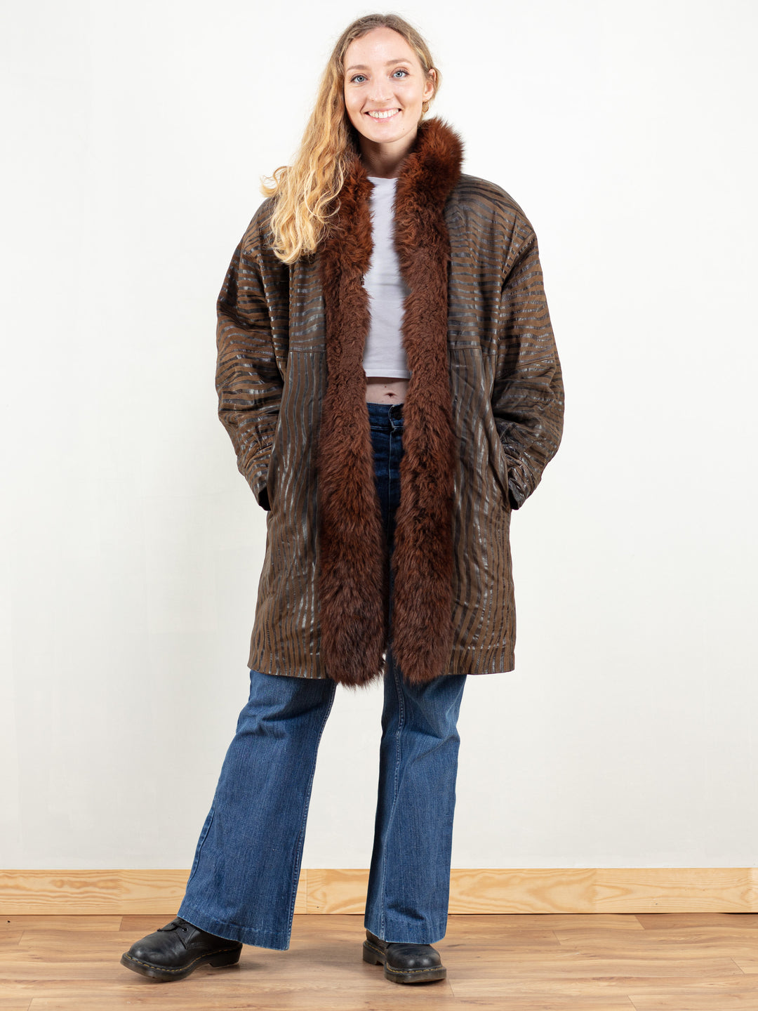 Vintage 80's Women Suede and Fur Coat - NorthernGrip