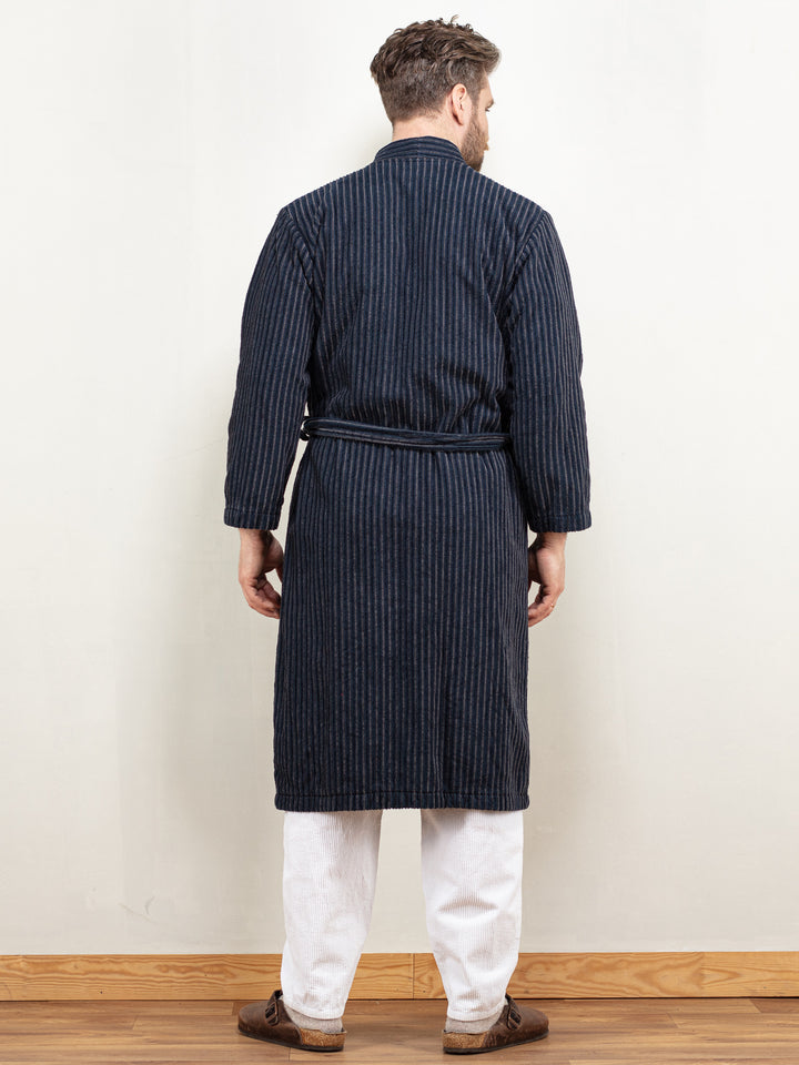 Vintage 90's Men Dressing Gown in Blue - NorthernGrip