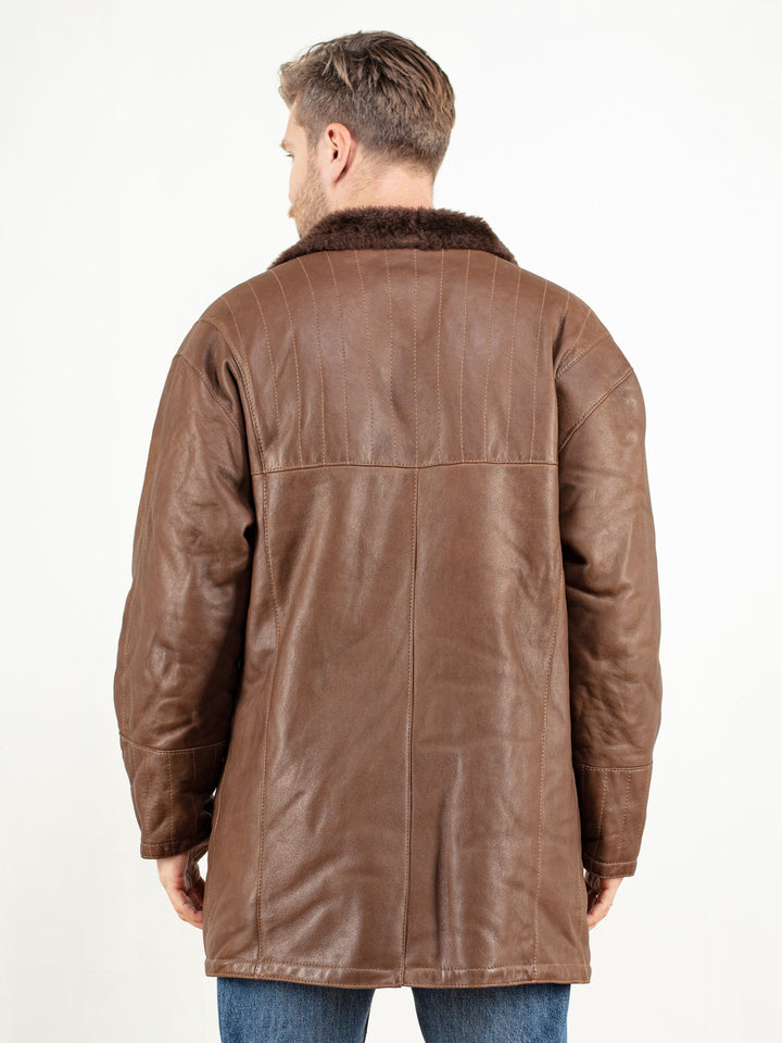 Vintage 70's Men Brown Shearling Coat - NorthernGrip