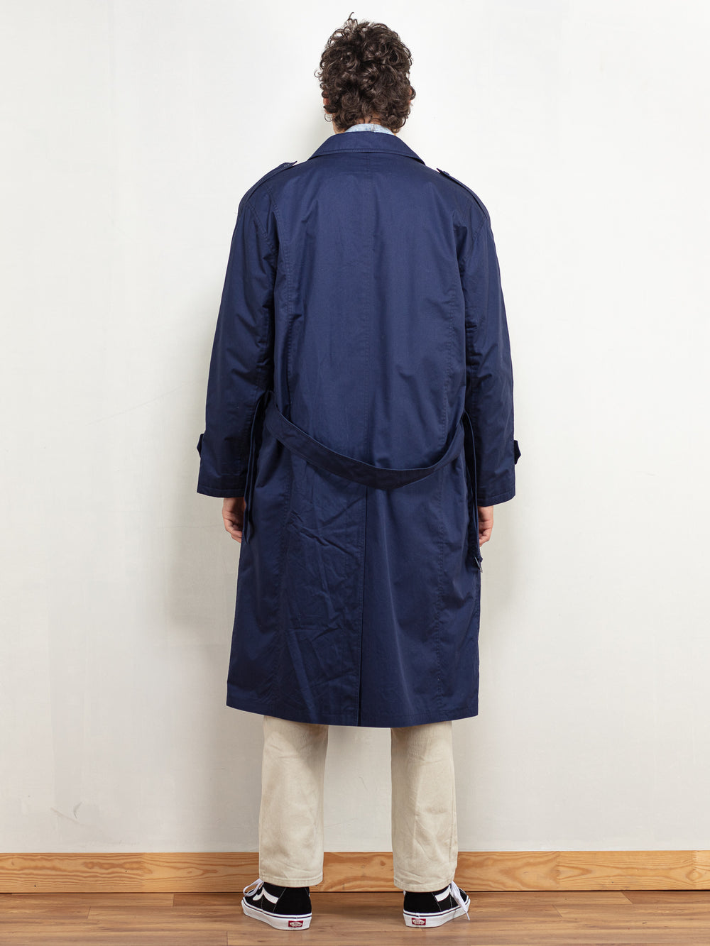 Vintage 80's Men Insulated Mac Coat in Navy - NorthernGrip