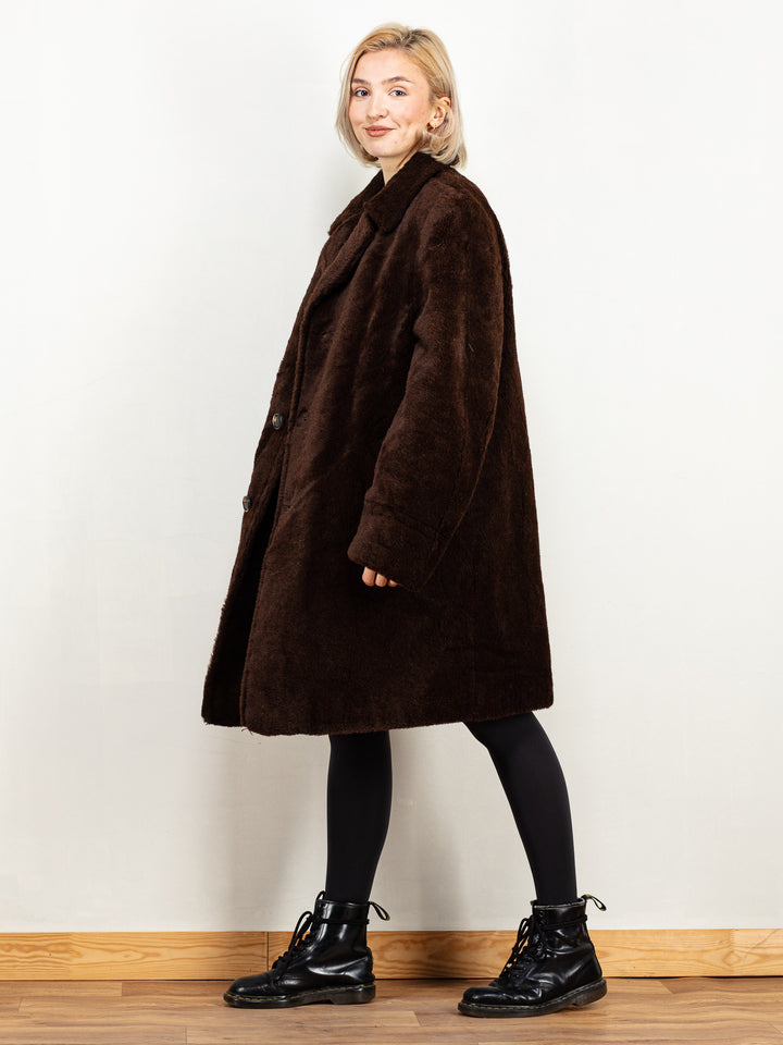 Vintage 60's Women Faux Fur Coat in Brown - NorthernGrip