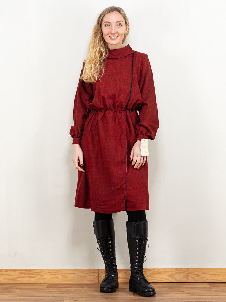 Vintage 80's Women Dress in Black and Red - NorthernGrip