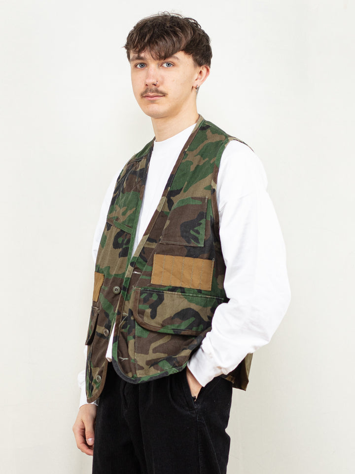 Vintage 90's Men Utility Vest in Camo - NorthernGrip