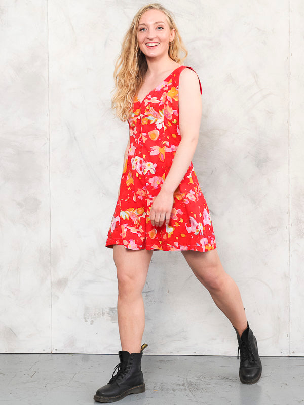 Vintage 90's Floral Women Summer Dungarees - NorthernGrip